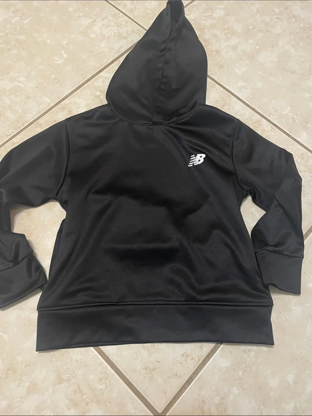 New Balance Youth Black Hooded Pullover Sweatshirt